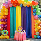 15×10 FT Rainbow Backdrop Curtains for Themed Parties, 6 Panels 2.5×10ft Wrinkle Free Soft Polyester Pastel Color Photo Backdrop Drapes for Birthday Party Wedding Baby Shower Photo Background by ENJOYYOURPARTY