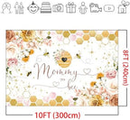 Mocsicka Mommy to Bee Baby Shower Backdrop Bee Theme Honeycomb Baby Shower A Sweet Little Honey Bee is On The Way Gender Reveal Party Decorations Party Decorations Cake Table Banner (10x8ft) - Image 4