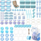 Aliceset 92 Pcs Baby Shower Prizes for Game Party Winners Baby Shower Favors Gifts Includes Hair & Beauty Accessories Jewelry Box with Gift Bag for Gender Revealed Wedding Bridal Party Favors(Blue) by Aliceset