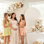 2 Set Wedding Arch Cover Cream White Ripple & Solid Stretchy Backdrop Cover - Image 5