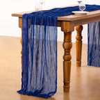 DeZerlor Royal Blue Cheesecloth Table Runners 6 Pack Summer Boho Runners - Image 5