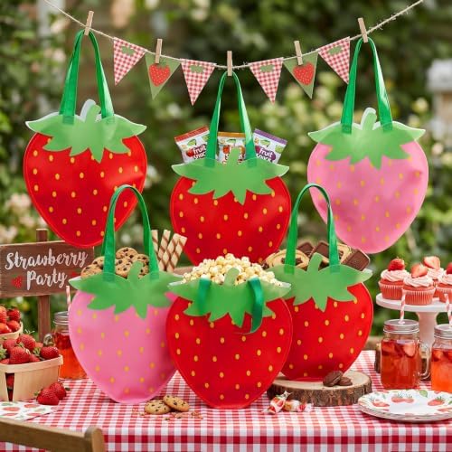 Tranqun 36 Pcs Strawberry Gift Bags with Handle Berry First Party Favors - Image 3