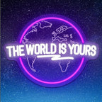 The World Is Yours Neon Sign Dimmable Carved Planet The World Is Yours LED Signs Purple Neon Sign for Bedroom Classroom Man Cave Game Room Birthday Christmas Gifts for Kids by Letourlivesbefullofloveandcolor