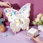 peacoblue Baby Shower Guest Book Alternative Set – 73 Pcs Wooden Butterfly Memory Kit with Display Frame, Keepsake Box, and Signature Pieces Decorations for Girl or Boy Parties - Image 3