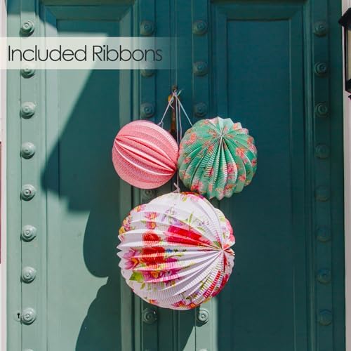Talking Tables 18 x Hanging Tea Decorations Truly Scrumptious Floral Paper Lanterns for Birthday Party, Baby Shower, Wedding or Anniversary, 3 Sizes Bulk Pack Eco Packaging - Image 4