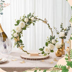 Leinuosen 6 Sets 12" Floral Hoop with Stands, Wood Slices Jute Ribbon - Image 4