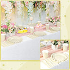 50 Set Disposable Dinnerware Sets Ivory Scalloped Plates Napkins - Image 6