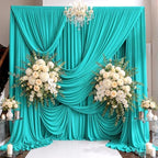10ft×15ft Turquoise Backdrop Curtain for Wedding Parties by PartyVillage