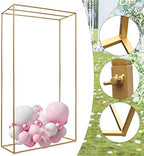 Square Backdrop Stand, Galvanized Color Metal Balloon Arch Stand, Wedding Arch Garden Gazebo Backdrop - for Wedding, Baby Birthday Party, Birthday Party Photo backdrops - Image 2