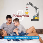 CRYPTONITE Custom Toddler Construction Crane Wall Decal I Personalized Name & Initial I Nursery Decor I Polyvinyl Chloride Sticker - Made in USA (Medium, Multicolor Options) - Image 6