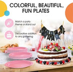 Party Solids Exquisite Red & Pink Mixed Paper Plates - 7" & 9", 200 Pack (100 each), 350 GSM - Image 5