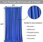 Wrinkle Free 10x8 ft Royal Blue Backdrop Curtains for Parties, Polyester Backdrop Drapes Soft Back Drop for Birthday Wedding Photography Background Decorations - Image 6