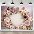 12x10ft Wedding Backdrop Purple Pink Floral Theme Photography Background White Flower Garland Green Leaves Bridal Shower Banner Decorations Girls Birthday Party Baby Portrait Photo Booth Prop by ASDCXZ