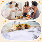 Baderke 4 Pcs Buffet Risers with Cupcake Stand Holder Tray, Transparent - Image 6
