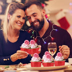 200 Pack Aluminum Cupcake Liners with Lids,Red,Plain - Image 2