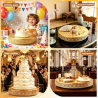 Cake Stand, Metal Round Cupcake Dessert Stand Cake Display Holder Cookies Fruit Serving Tray Decor for Wedding Party Birthday Baby Showers Anniversary (14 in, Dark Gold) - Image 6