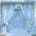 10ft x 15ft Baby Blue Wrinkle Free Backdrop Curtains for Wedding Party Backdrops Curtain Drapes Fabric Decorations Photo Back Drop Cloth for Baby Shower Photography Stage Reception - Image 2