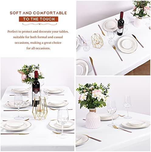Showgeous 60x102 Inch White Rectangle Tablecloth 10 Pack Fit 6FT Table - Image 5