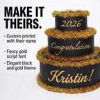 Anderson's Black & Gold Personalized Pop-Out Cake, Life-Size Surprise Prop for Graduation, Retirement, Birthday, Engagement, Corporate Events – Custom Name, DIY Kit, Photo-Ready Reveal - Image 2