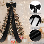 Wavwavw Christmas Giant Velvet Bow Decor Black Big Bow, 75 x 18 Inches - Image 3