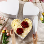 Glenmal 3 Pcs Heart Shaped Gift Boxes with Lids,White - Image 2