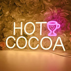 Planzo Hot Cocoa LED Neon Sign Light Cup Chocolate Bar Shop Wall Decor USB - Image 3