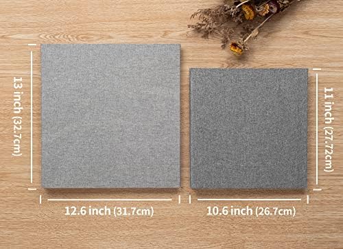 Large Photo Album Self Adhesive 4x6 8x10 10x12 13"x12.8" Magnetic Scrapbook 12.6"x11" Inch 60 Sticky Pages Linen Cover DIY Photo Album with A Metallic Pen and DIY Stickers(Grey) - Image 5