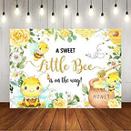 Avezano A Sweet Little Bee is on The Way Backdrop Honeycomb Bee Baby Shower Background Party Decorations for Girls Photoshoot Props 10 x 8 ft - Image 2
