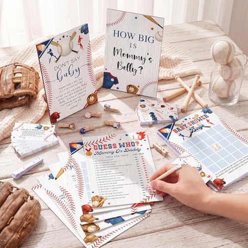 Funnymoom 426 Pcs Little Slugger Baseball Baby Shower Games Set, 8 Games - Image 2
