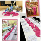 24 Pack Hot Pink Table Runner 10Ft Cheesecloth Table Runner Rustic Gauze Table Runners Romantic Long Sheer Fabric Cheese Cloth Table Runners for Wedding Party Bridal Baby Shower - Image 6