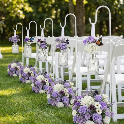 36 Pcs Artificial Flowers Table Centerpiece, Purple Series, Clear - Image 4