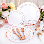 DaYammi 210PCS Rose Gold Plastic Dinnerware Set for 30 Guests - Image 5