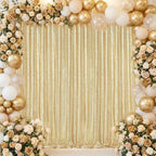 Light Gold Backdrop Curtain Drape Glitter Sequin Backdrop for Wedding 6Pack - Image 2