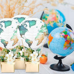 Baquler 12 Sets Baby Shower Hot Air Balloon Table Centerpieces DIY Paper Lanterns Around the World Decorations Globe World Map Paper Lantern for Wedding Birthday Earth Classroom Travel Themed Party - Image 4