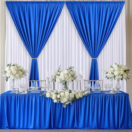 10×10 FT Wrinkle Free White Royal Backdrop Curtains for Parties, 4 Panels 2.5×10ft Wrinkle Free Soft Polyester Drapes for Backdrop Decor Themed Party Baby Shower Photo Background Curtain - Image 5
