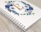 Personalized Baby Journal - Hardcover First Year Album Customized with Baby’s Name & Initial - Prompted Baby Memory Book (Purple & Blue Wreath Initial) - Image 2
