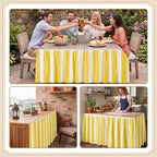 Sanwarm Table Skirt, 29" x 108", for Rectangular & Round Desk Boho Striped - Image 7