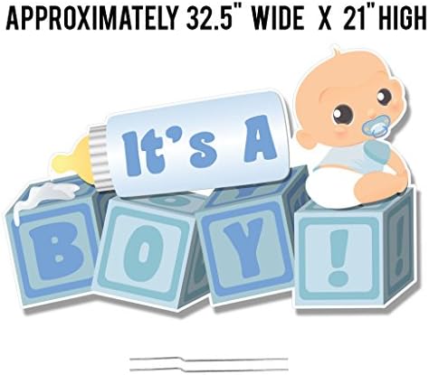 VictoryStore Yard Sign Outdoor Lawn Decorations, It's a Boy Baby Blocks, Baby Announcement Yard Sign (Light Skin Tone Baby) - Image 2