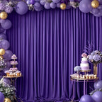 16x10FT Dark Purple Backdrop Curtains for Wedding Parties, Wrinkle Free Polyester Photography Backdrop Drapes for Baby Shower Birthday Parties Stage Background Stand Decorations 4x10ft,4 Panels - Image 3