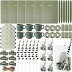 61 Pcs Baby Shower Game Prizes for Winners 6 Sets Green Wedding Bridal Shower Gifts Include Notebook Pen Hair Tie Ceramic Mugs Thank You Card Eucalyptus Leaves Party Favor Gifts for Guests by Acellegic