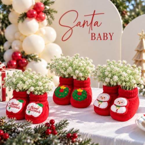 18 PCS Christmas Baby Shower Decorations, Table Decor, Wearable Booties - Image 5