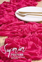 30 Pack Cheesecloth Table Runner 10FT Hot Pink Table Runner Boho Gauze Cheese Cloth Table Runners Long Rustic Sheer Table Decorations for Wedding Party Baby Bridal Shower Birthday Holiday Home - Image 4