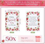 MTLEE 50 Sets Strawberry Candles Baby Shower Favors with Bags and Cards - Image 3