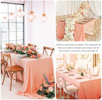 4 Pack Rectangle Tablecloth for 6 Foot Tables Washable Polyester Table Cover for Wedding Dining Table Parties Banquet（60x102 Peach Coral） - Image 5