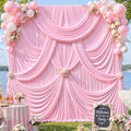 20ft x 10ft Pink Backdrop Curtains, 4 Panels Baby Pink Drapes for Backdrop by LittleFunny