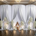 10x15FT Silver Sequin Backdrop Curtain Double Sided by PartyVillage