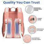 PILLANI Baby Diaper Bag Backpack - Toddler Backpack - Baby Bag for Girls & Boys, Large Waterproof Diaper Backpack - Diaper Bags with Changing Pad, Best Baby Shower Gifts - Stylish Pink Cute Diaper Bag - Image 4