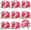 8 Bundles Artificial Peony Centerpiece Flowers,Pink Series by Yuxung