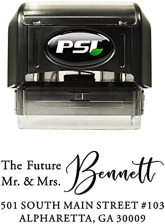 Custom Self Inking Wedding Return Address Stamp - Future Mr. and Mrs. - Personalized Rubber Stamper - No Ink pad Needed, Refillable by PrettySweetParty