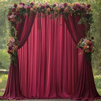 ESGOTBME 40x10ft Wrinkle Free ‌Burgundy Backdrop Curtain for Parties Soft Fabric Drapes Wedding ‌Curtain Backdrop for Birthday Party Decorations Background for Photography 5x10ft, 8 Panels - Image 2